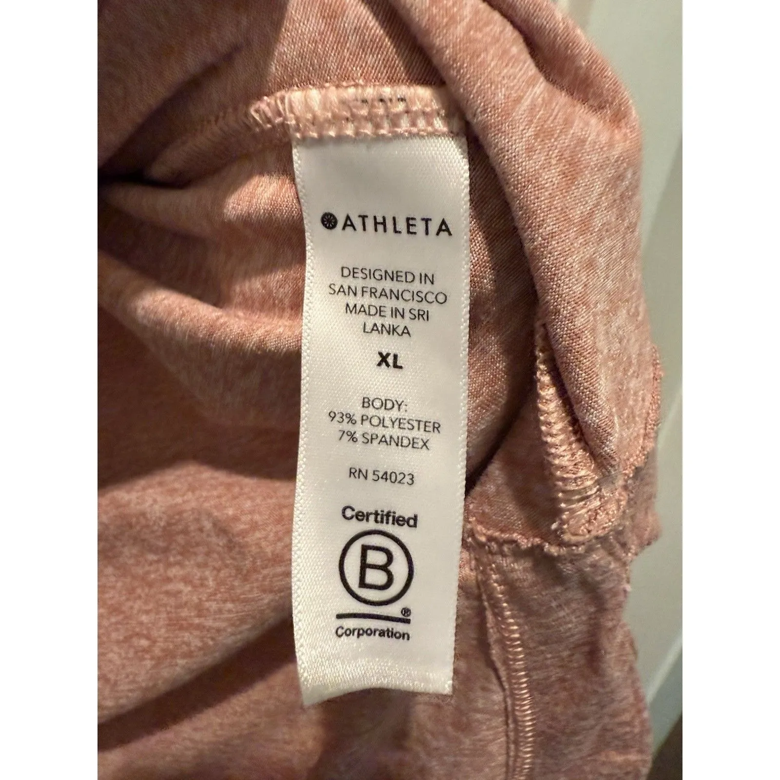 Athleta T-Shirt Women Extra Large XL Heathered Dusty Rose Crew Neck Short Sleeve - Image 3