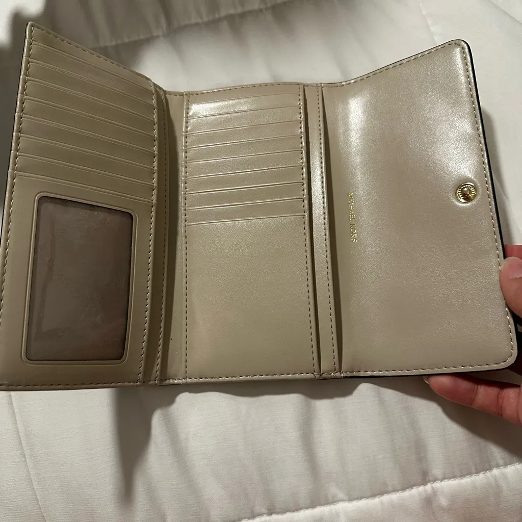 Michael Kors Metallic Gold and Black Studded Wallet - Image 3