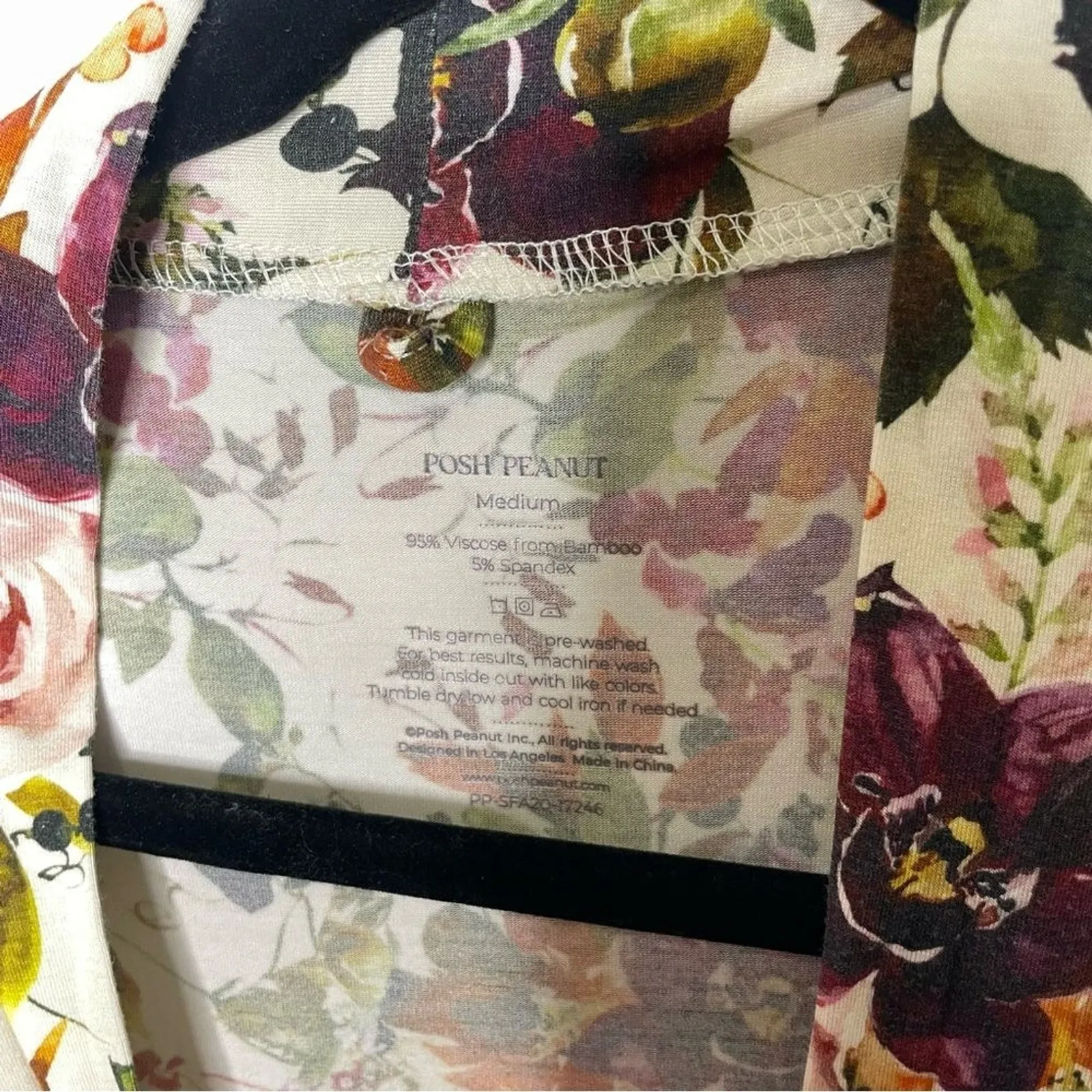 Posh Peanut Floral Corrine Mommy Wrap Robe Intimates Sm M 262 White Size M - Image 4