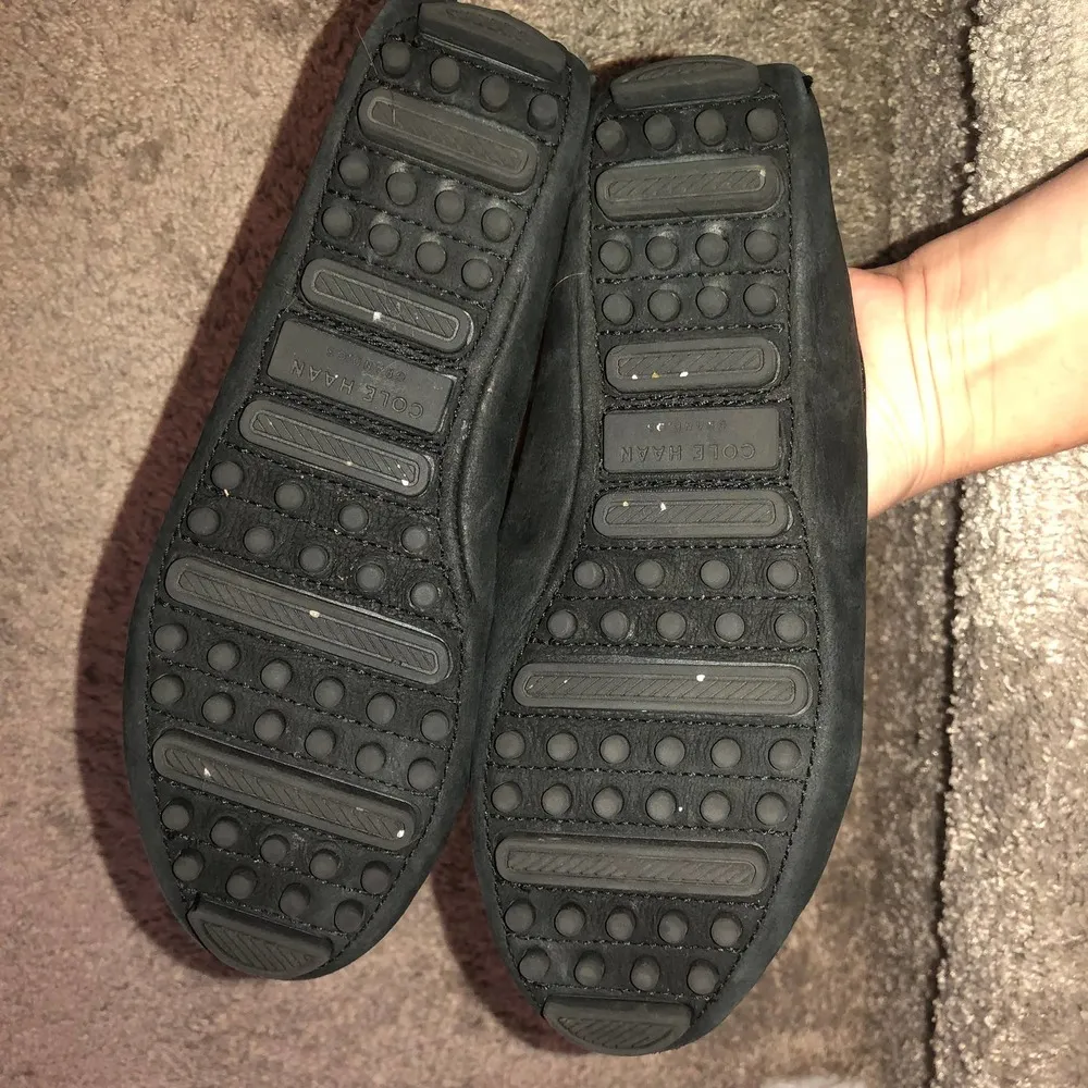 womens COLE HAAN HANNELI DRIVER BLACK NUBUCK LEATHER MOC LOAFERS loafers size 5B - Image 3