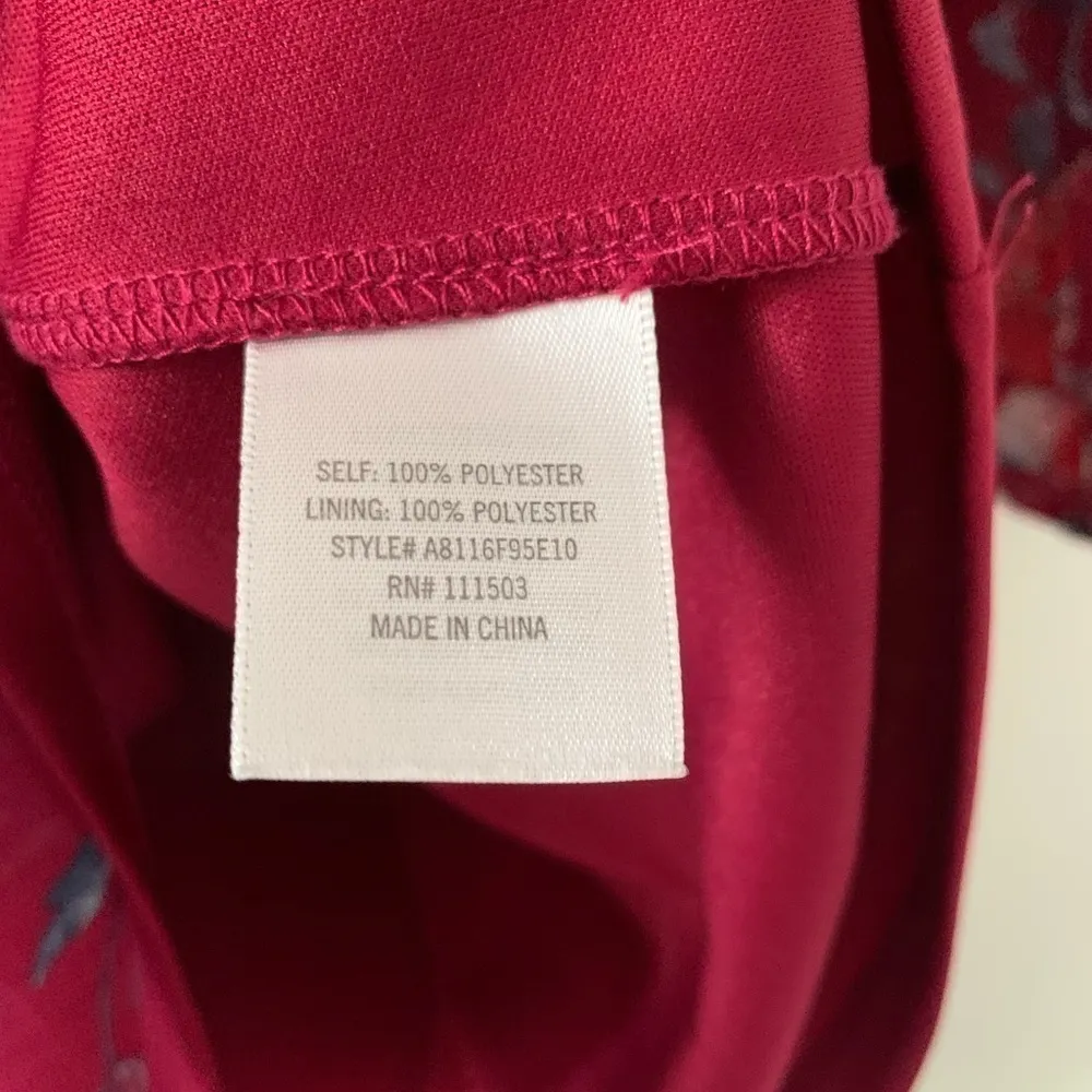 Mi Ami Francesca’s Women’s Dark Red Floral Print Long Sleeve Dress in Size S - Image 6