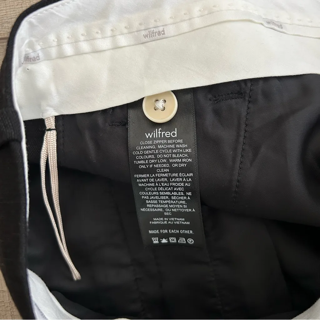 Wilfred Aritzia Black The Effortless Pleated Front Short Linen Wide Leg 4 - Image 9