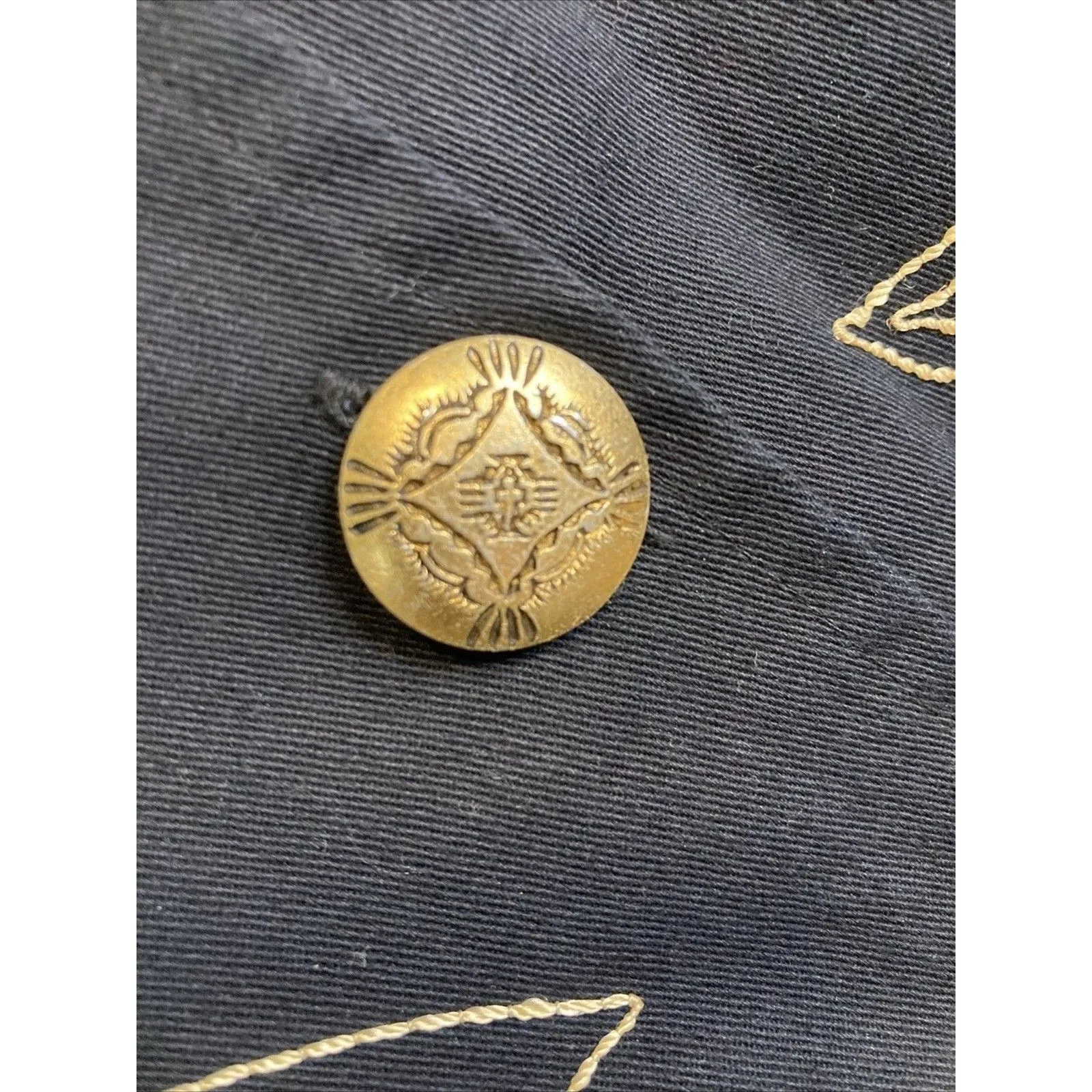 VTG Y2K New Direction Jacket M Floral Embroidered Black Gold Artsy Cottagecore - Image 9