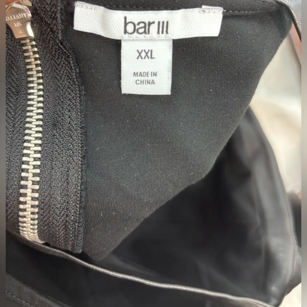 Bar III XXL Goth Biker Black Faux Leather Crop Top Bustier - Image 5