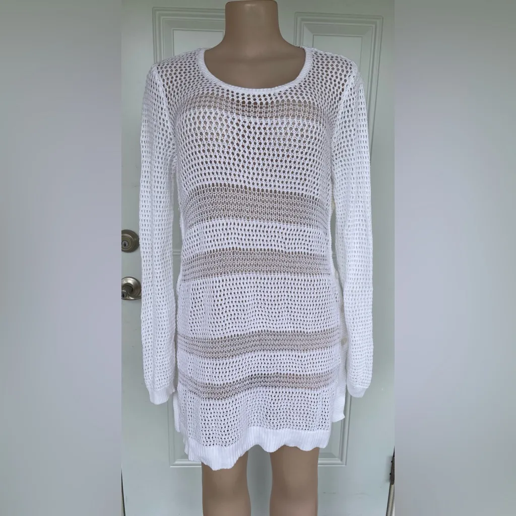 Tommy Bahama White Mesh Swim Cover-Up - Image 2