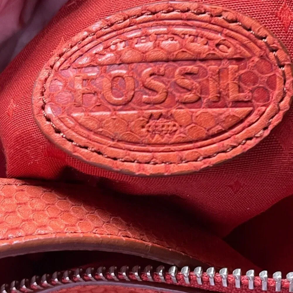 Fossil Marlo Hobo shoulder slouchy bag. Python embossed leather. - Image 5