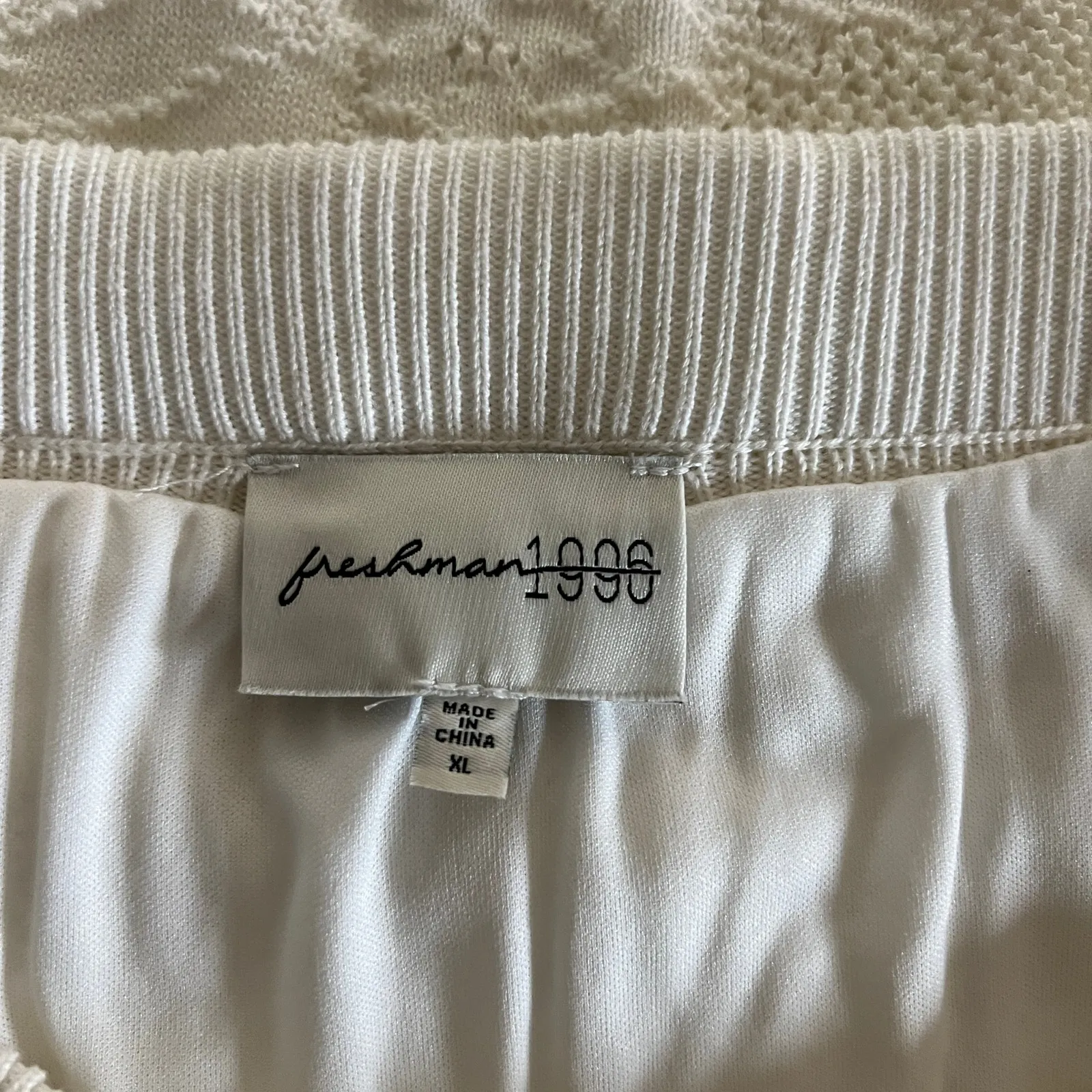 FRESHMAN 1996 Ivory Ruffle Sweater Mini Skirt Sz XL Lined Lace Elastic Waist NWT - Image 6