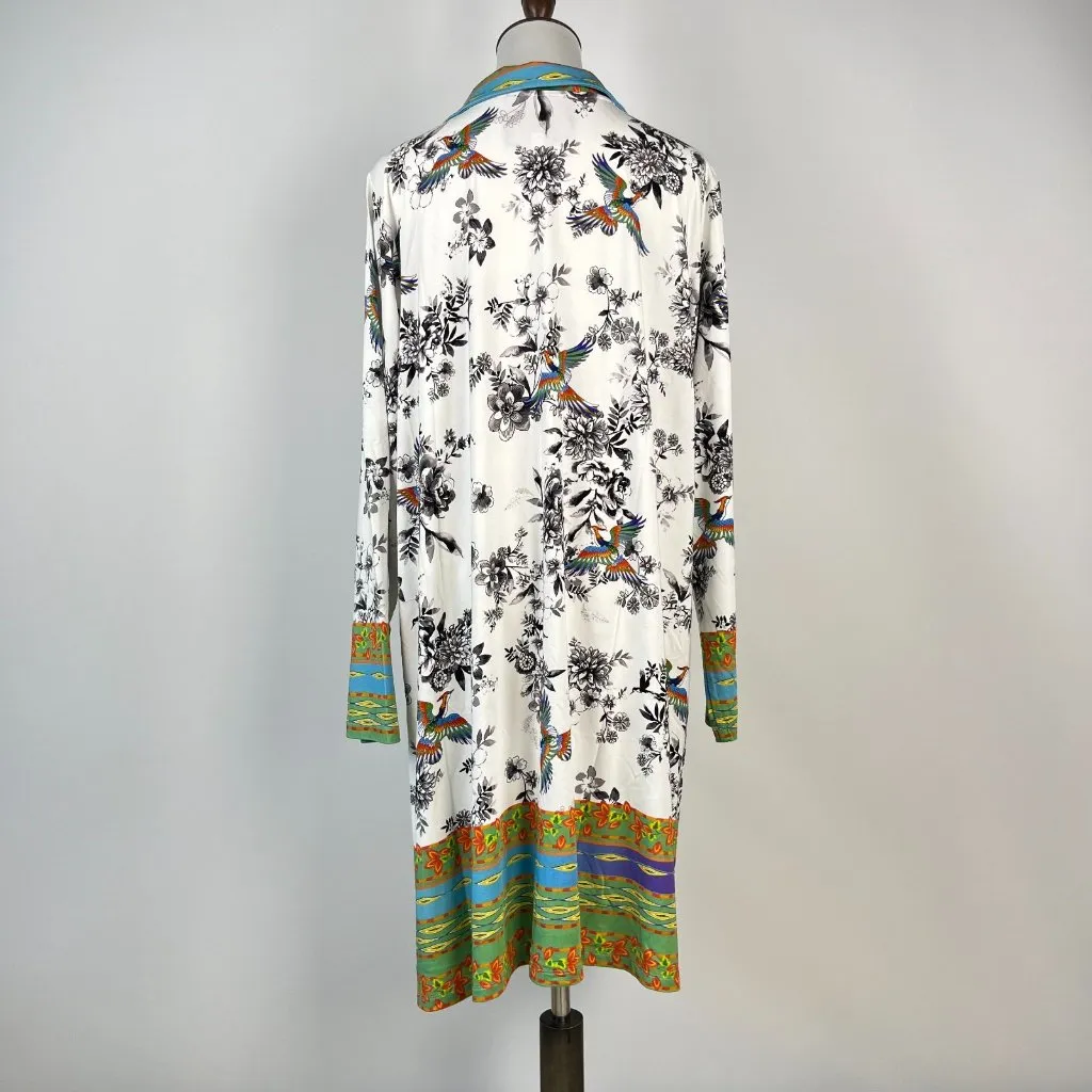 NWOT Johnny Was The Janie Favorite 3/4 Sleeve Polo Swing Dress Bird Print XS - Image 5