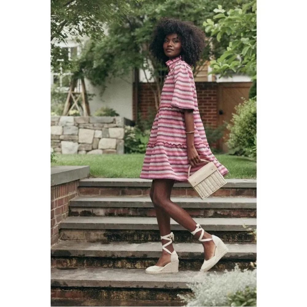 Tuckernuck NEW Pink Chevron Knit Stripe Crawford Relaxed Fit Mini Dress XXXL - Image 8