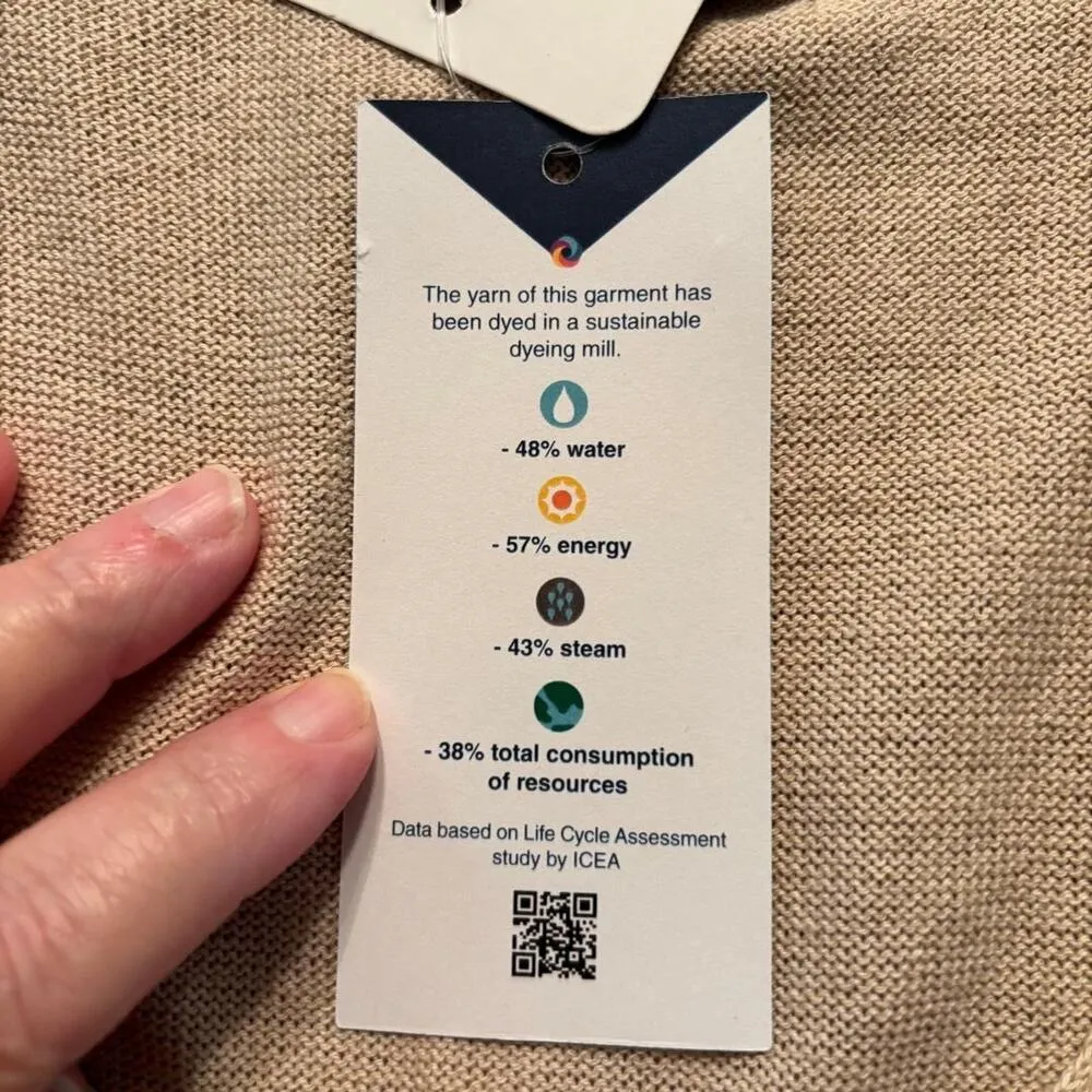 iLinen Classic Cotton Tank Top Beige Women's Size XL Ecotec Yarn NWT - Image 5