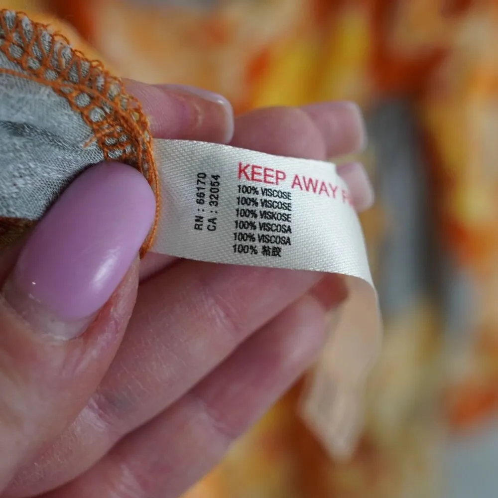 Intimitely Free People Endless Summer‎ Storm Floral Print Orange Mini Dress M - Image 10