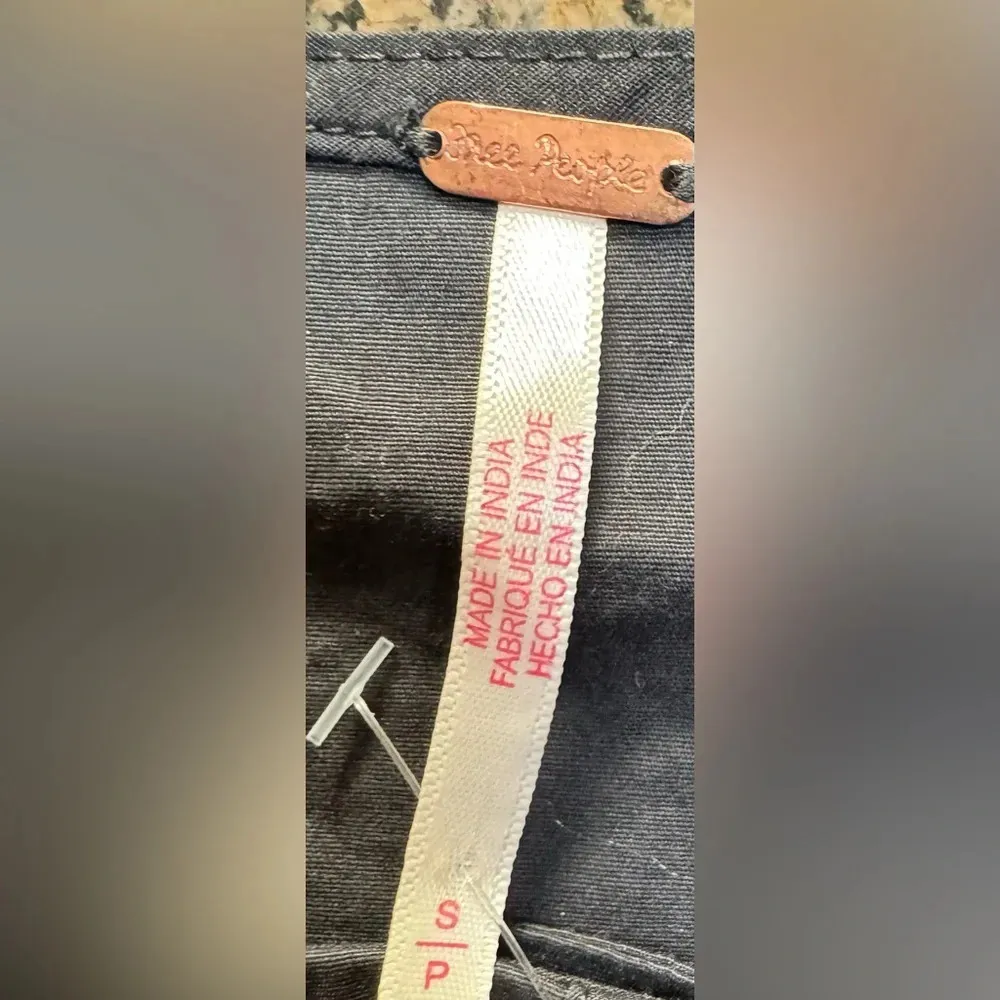 Free People Sally Corset Buttondown Scoop Neck Sleeveless Black Tank Crop Top Sm - Image 5