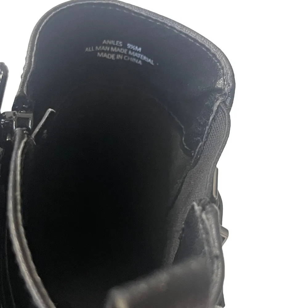 Andiamo Women's Size 9.5‎ Aniles Faux Leather Ankle Moto Black Booties Boots - Image 7