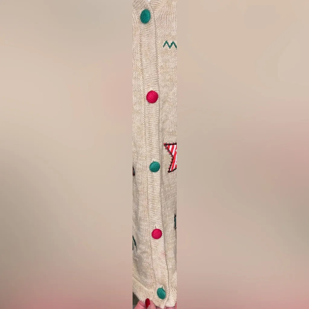 Merry & Bright Vintage Women's Size L Christmas Tan Sweater Vest Snowmen Trees Size L - Image 8