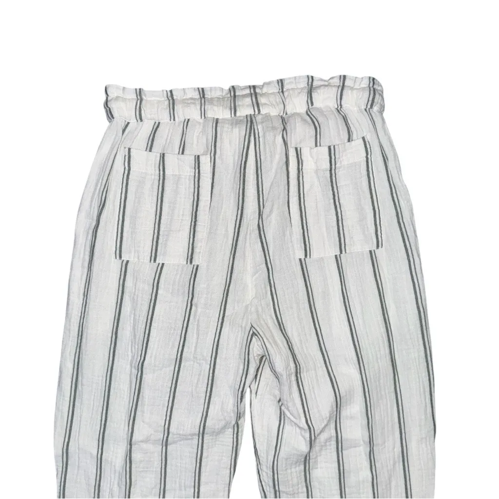 Madewell Lightestspun Beach Cover-Up Track Trousers Simply Sage Stripe Womens XS - Image 5