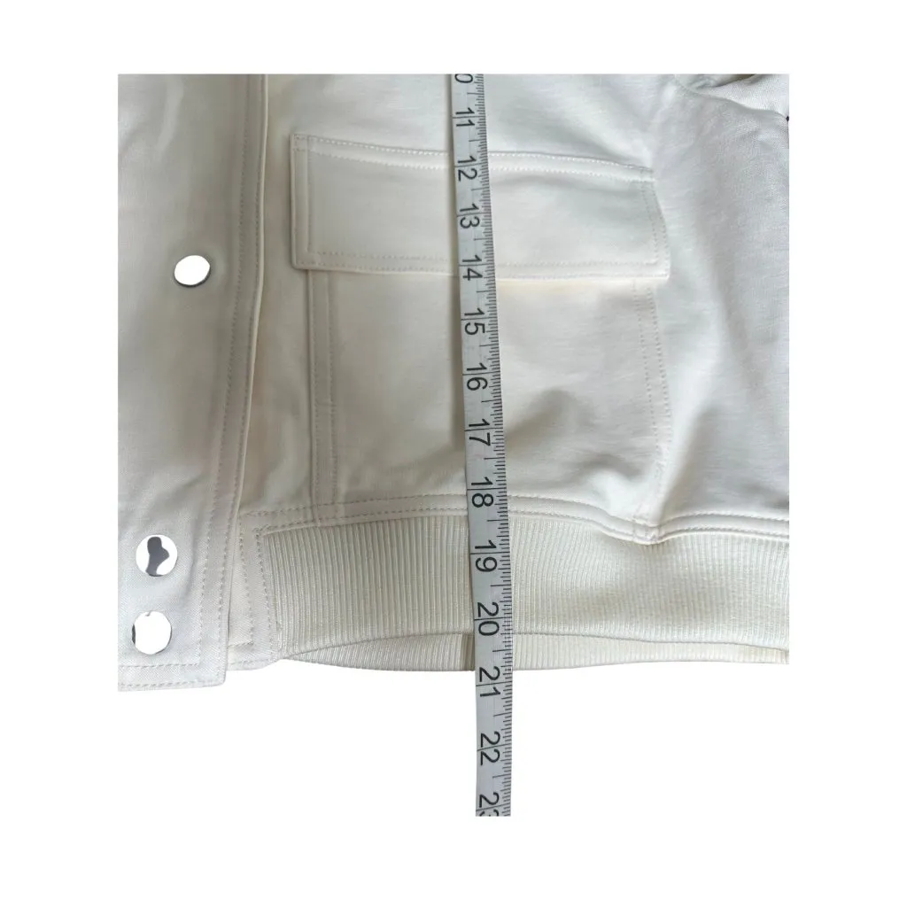 KUT from the Kloth Camilla Bomber Jacket Women’s Size L Snap Button Cream NWT - Image 7