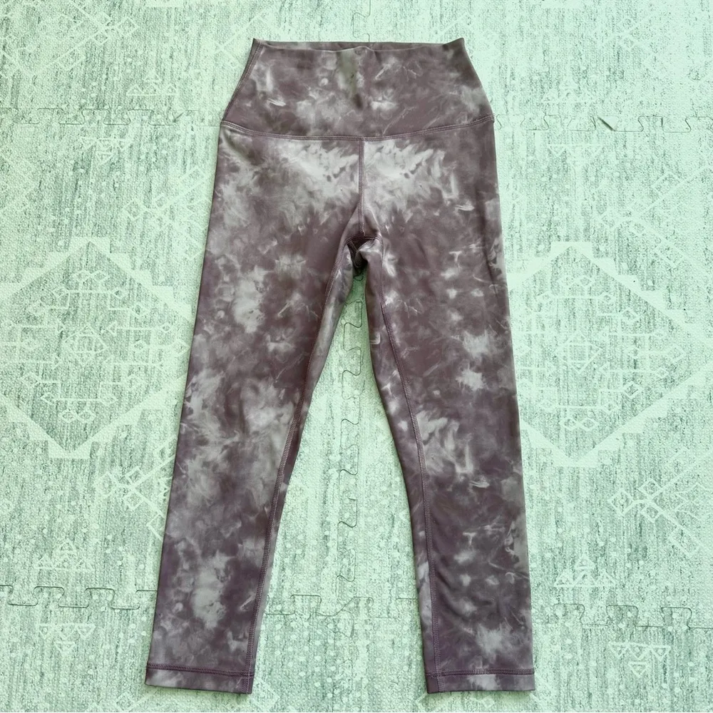 90 Degree by Reflex Ankle Cut Tie Dye Mauve High Waisted Athletic Legging Size S Purple - Image 14
