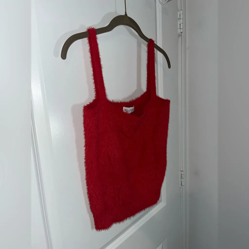 Willow & Wind Women’s Thneed Knit Stretch ClassicRed Fuzzy Sleeveless Tank Top L Red Size L - Image 7