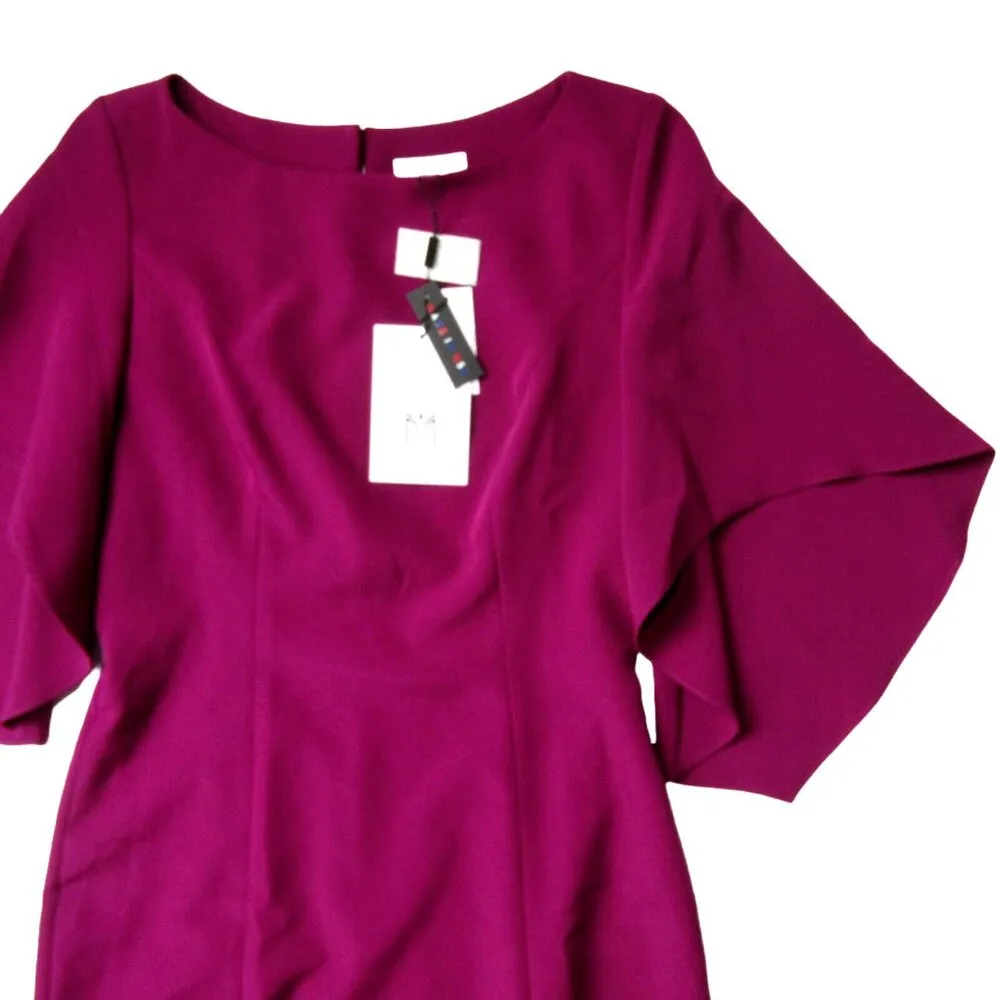 NWT MILLY Mila in Berry Italian Cady Butterfly Sleeve Sheath Dress 10 $450 - Image 3