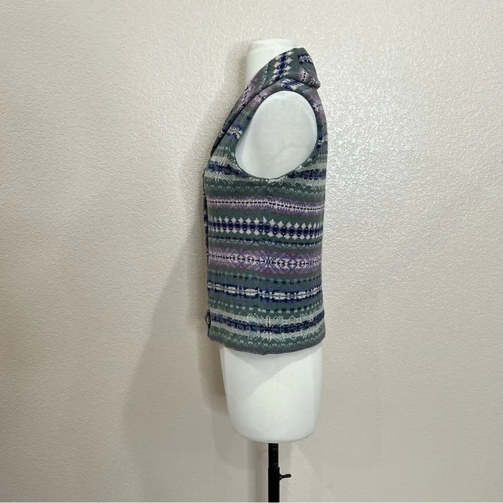Chaps Fair Isle Collared Sweater Vest XS Petite - Image 7