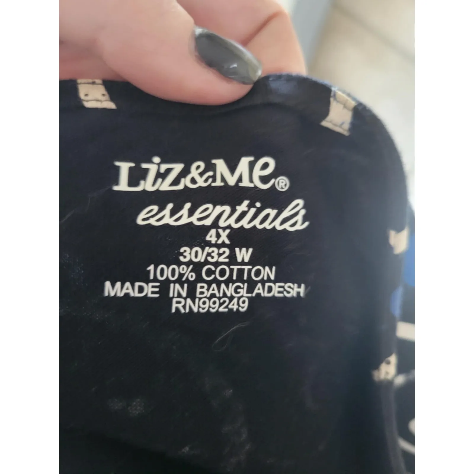 Liz & Me Essentials‎ Women's 4X Black Swirl Print Cotton Tunic Dress - Image 4