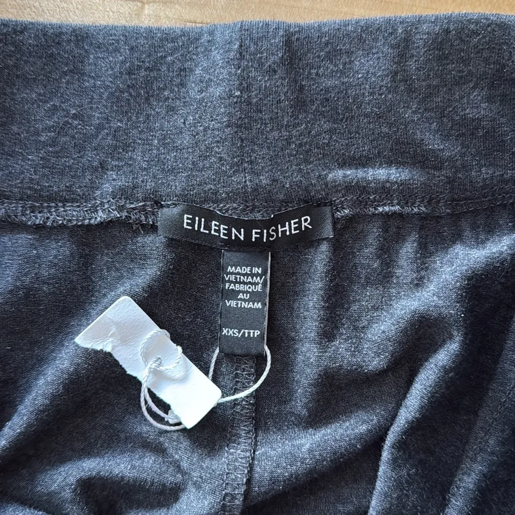NWT Eileen Fisher Mid-Rise Jersey Knit Pull On Wide Legging Casual Pant, XXS - Image 6