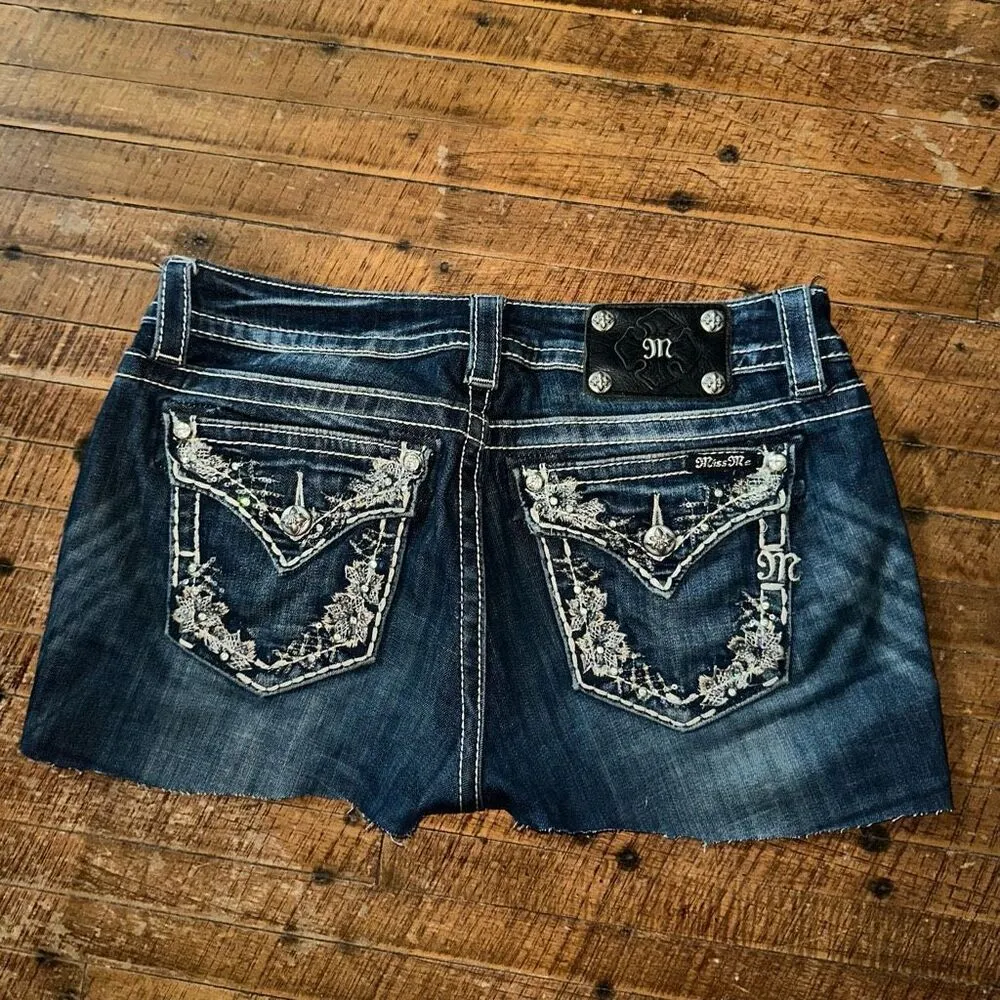 Miss Me bling cowboycore western festival 29 cutoff shorts - Image 3