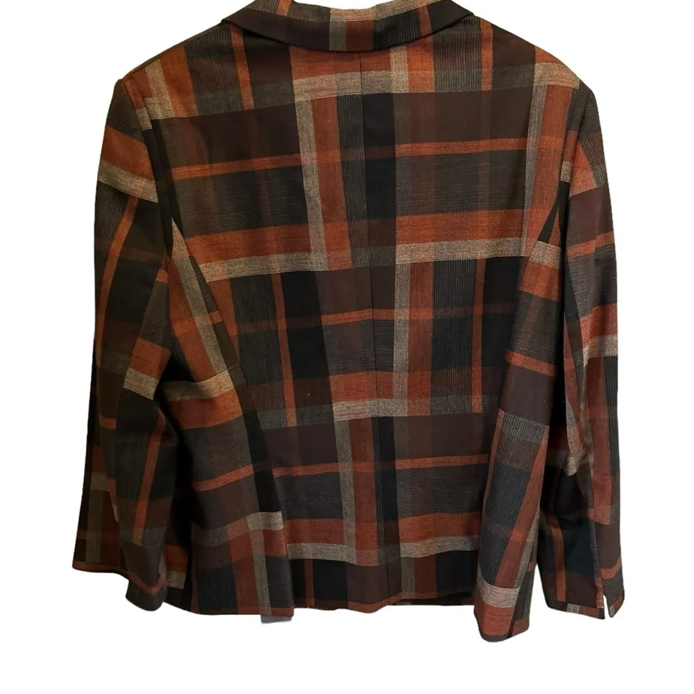 NWT JM Studio plaid Jacket‎ Sz 14 blazer only Orange - Image 9