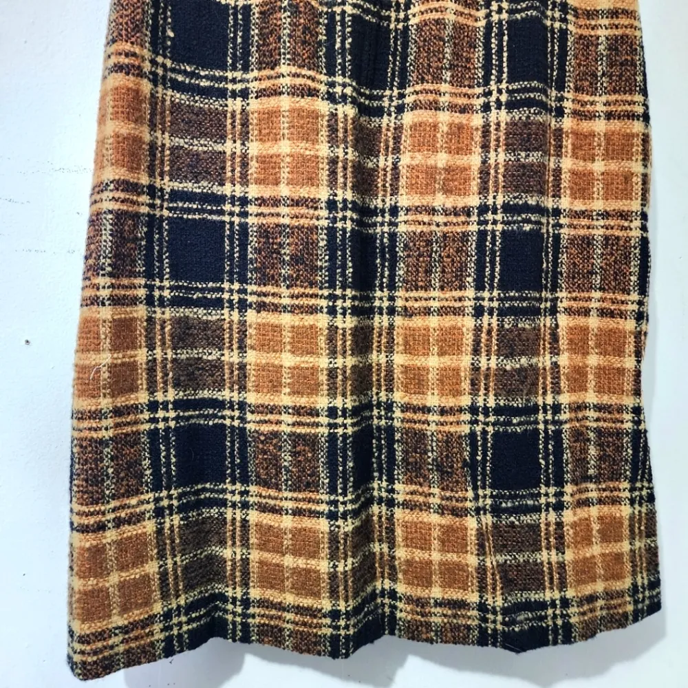 Vintage Wool Plaid Pleated Style Skirt Brown Size undefined - Image 6