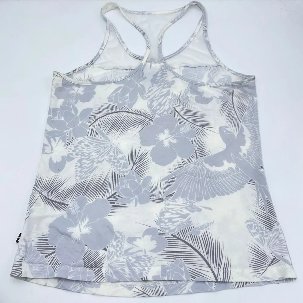 Adidas Women's Grey Floral Graphics Trefoil Embroidered Racerback Tank Size S - Image 6