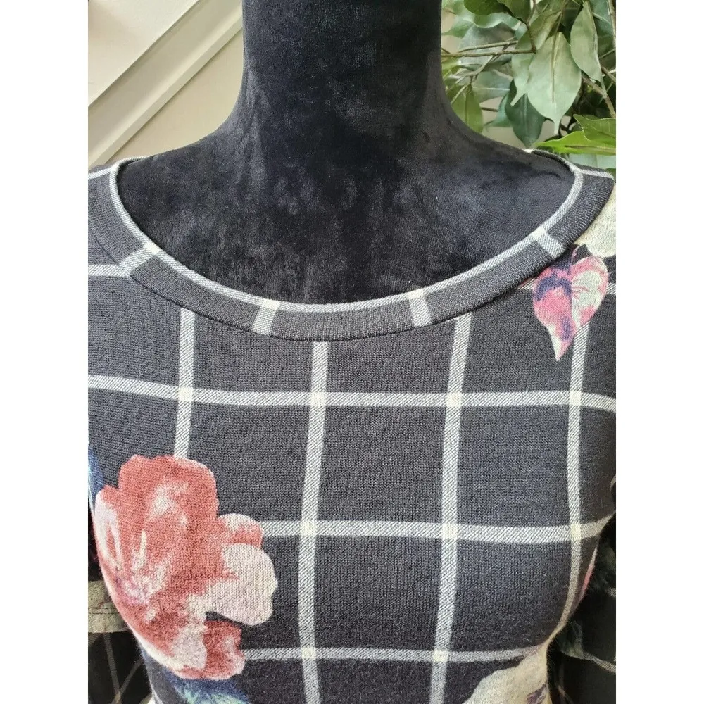 Luxology Women's Floral Polyester Round Neck Short Sleeve Knee Length Dress XL - Image 5