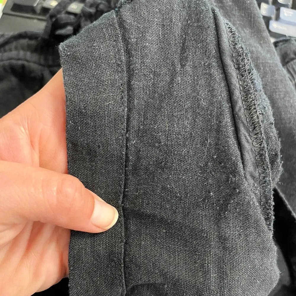 J.Crew  Linen & Viscose Blend Drawstring Shorts Size M Black - Image 7