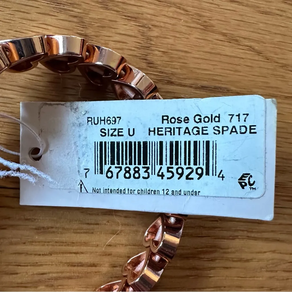NWT Kate Spade Heritage Spade Heart Stretch Bracelet Rose Gold Tone OS - Image 5