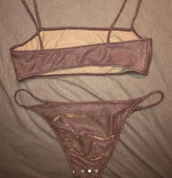 PacSun Gamma Lurex Cropped Bikini Set - Image 3