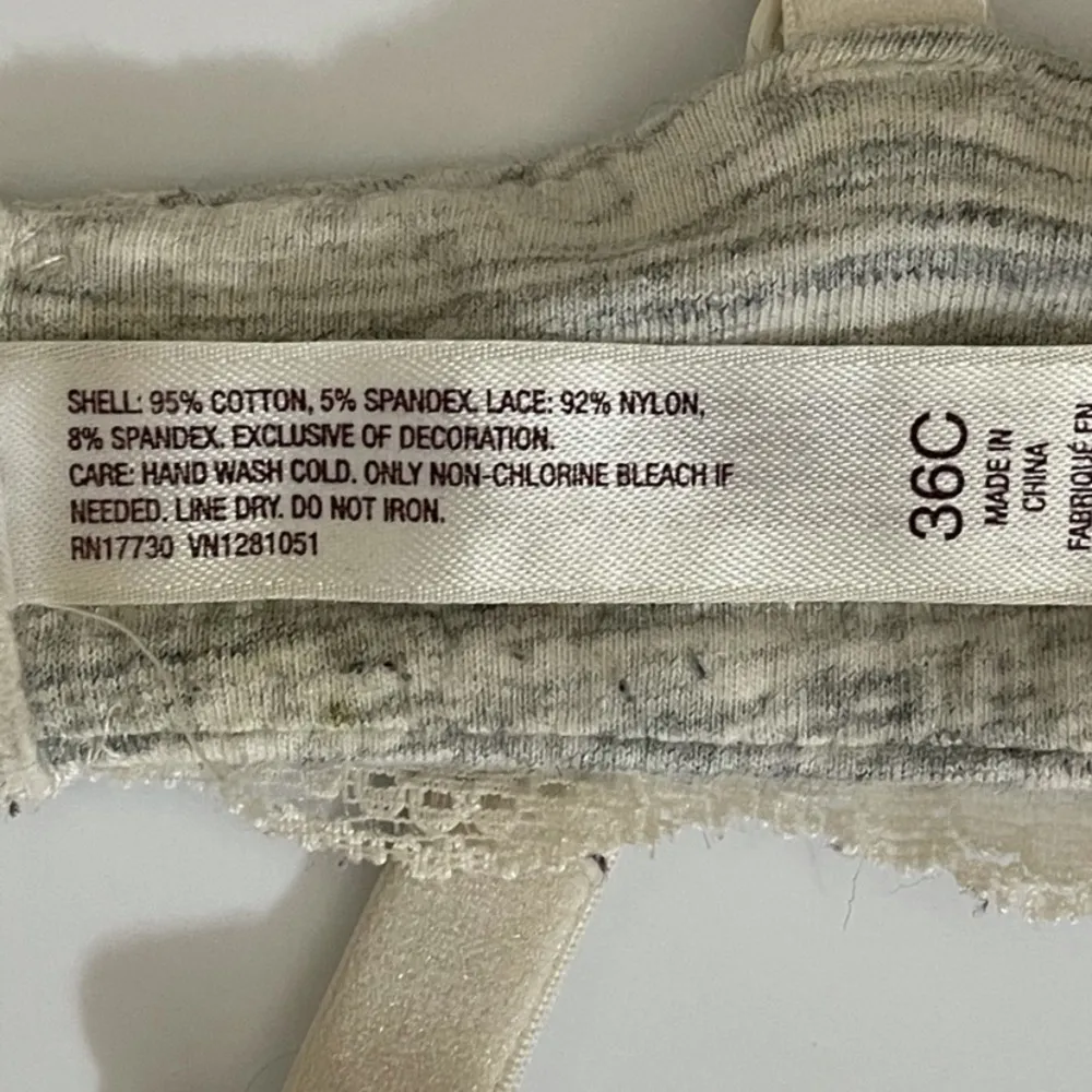 Gilligan & O Malley  sz 36 C bra heather gray EUC - Image 7