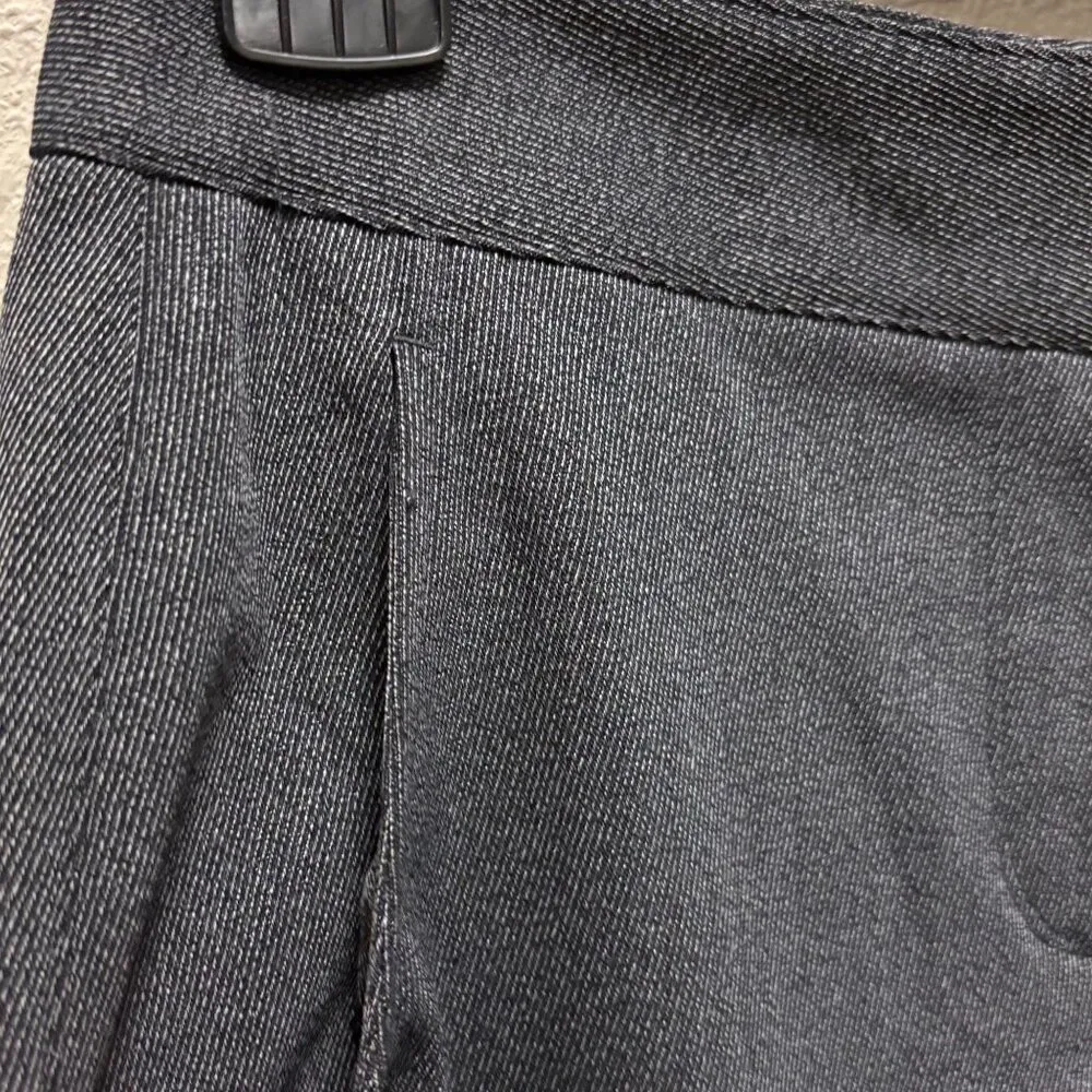 Theory Womens Wool Blend  Wide Leg Charcoal Dress Pants Size 4 - Image 6