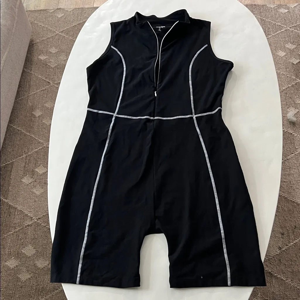 YEAR OF OURS x Lindsey Harrod Scuba Stretch Zip Onesie in Black 2X $154 - Image 3