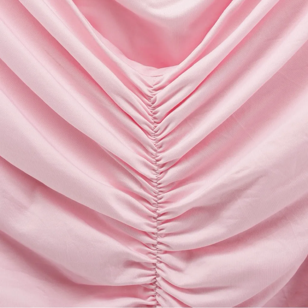 NEW Y2K Deadstock Penta Pink Ruched Tank Babydoll Sweetheart Special Occasion L Size L - Image 4