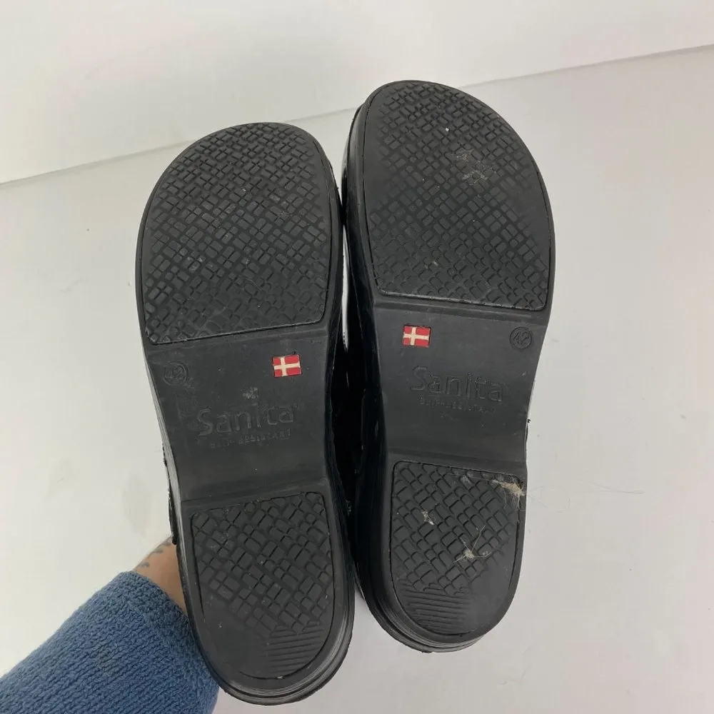 Sanita Woman's EU 42 US 11Black‎ Patent Leather Professional Clog Comfortable Black Size 11 - Image 9