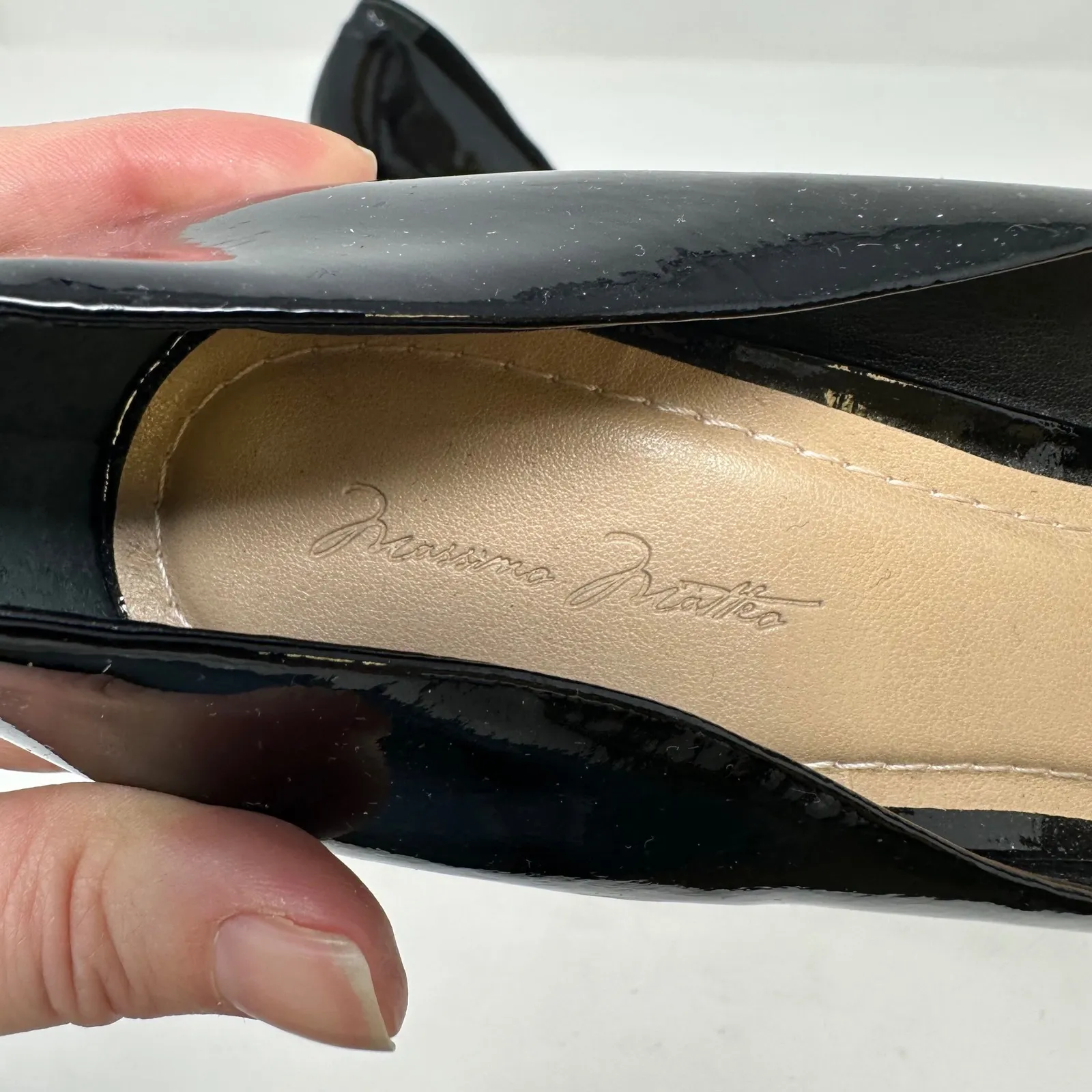 Massimo Mateo Patent Leather Stiletto Pumps Black 8 - Image 6