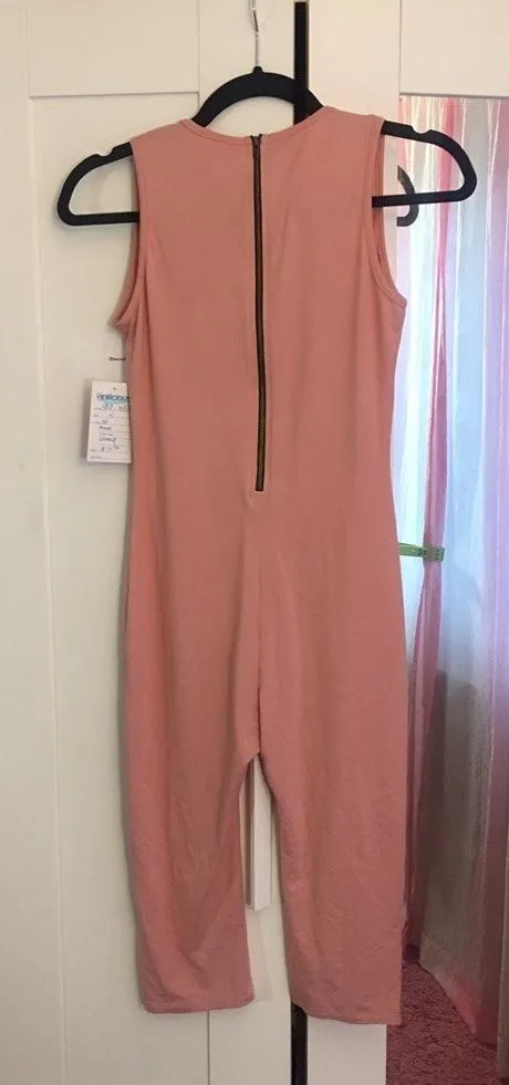 Pink V Neck Jumpsuit - Image 2