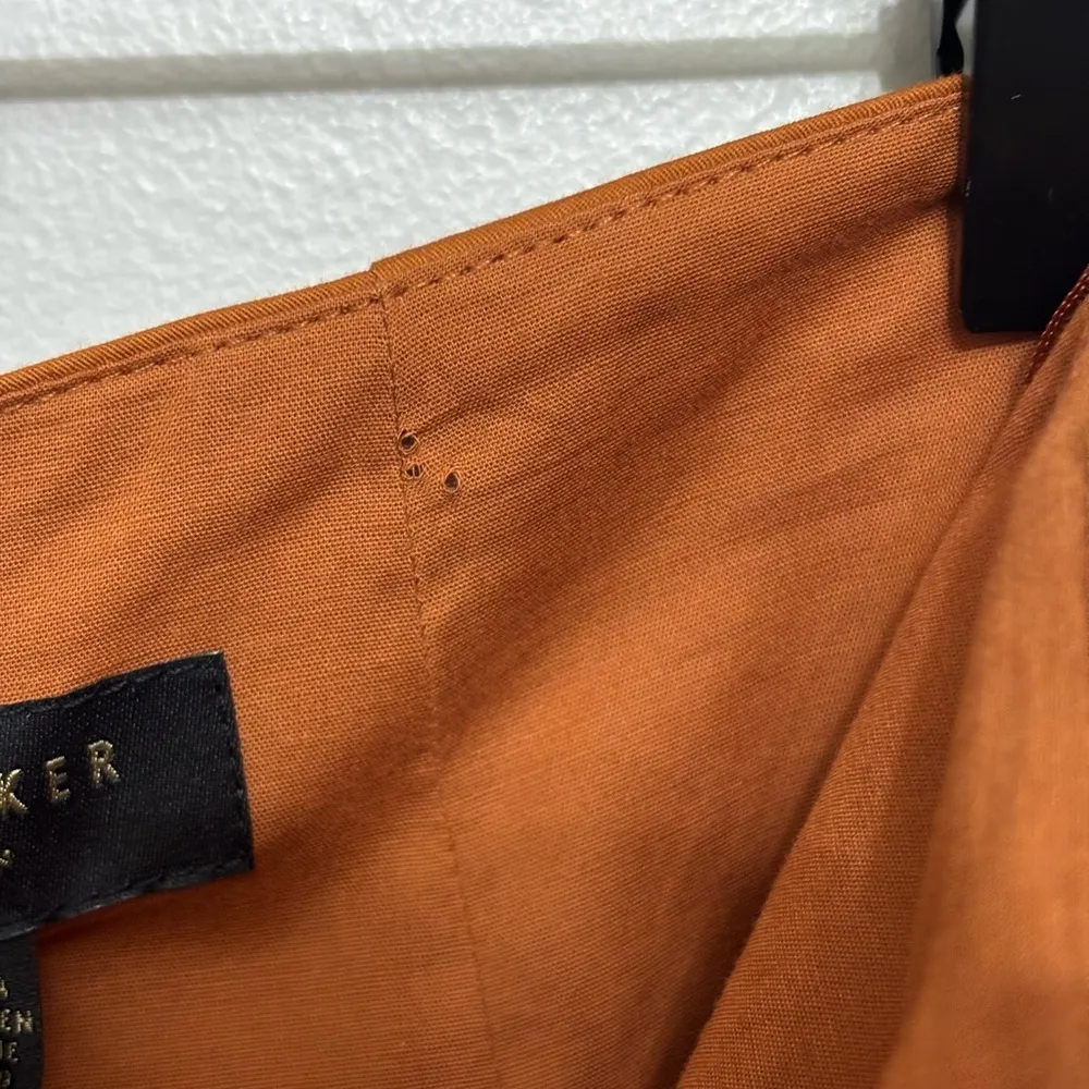 NWT Ted Baker London Ruffle Detail Pencil Skirt in Burnt Orange - Size 2 (US 6) - Image 10