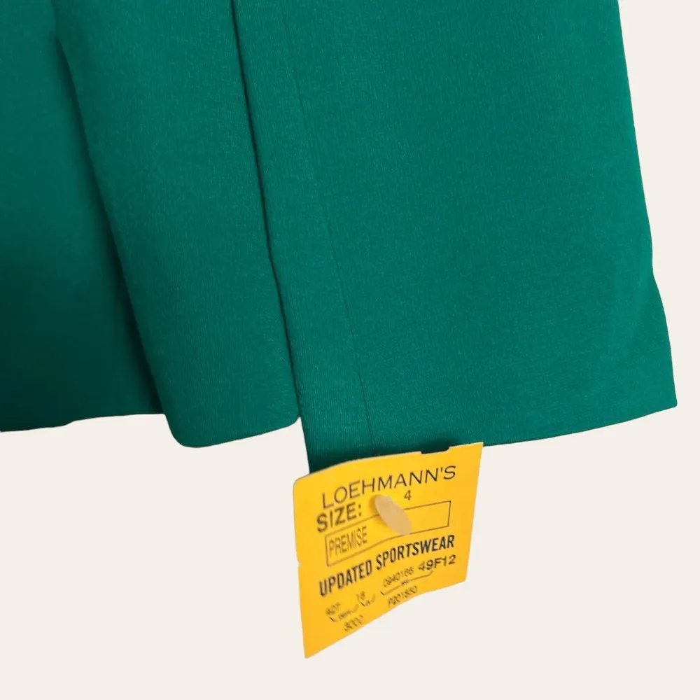 Premise Pop Green Ponte Knit Solid Open Front Jacket Size 4 - Image 4