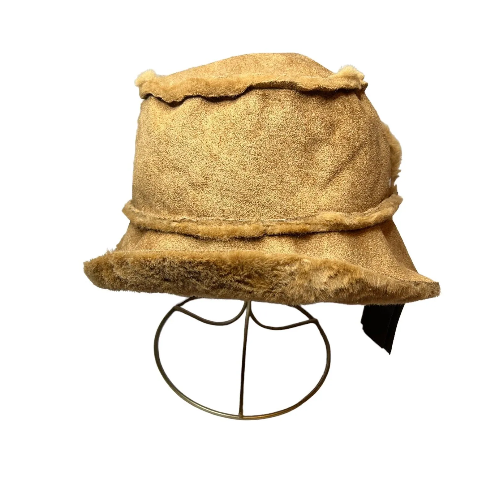 Steve‎ Madden Reversible Faux Fur Suede Bucket Hat Tan New - Image 3