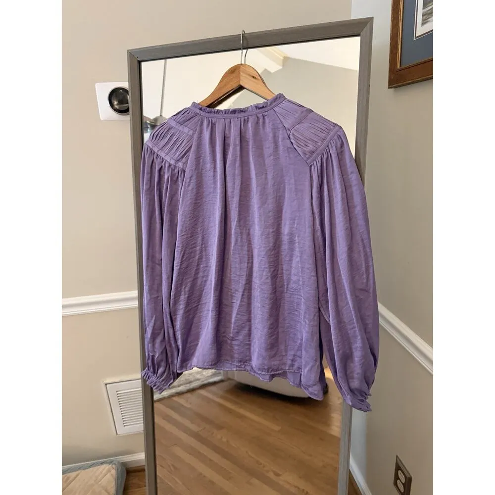 Phisique Purple Satin Blouse Size Small - Image 6