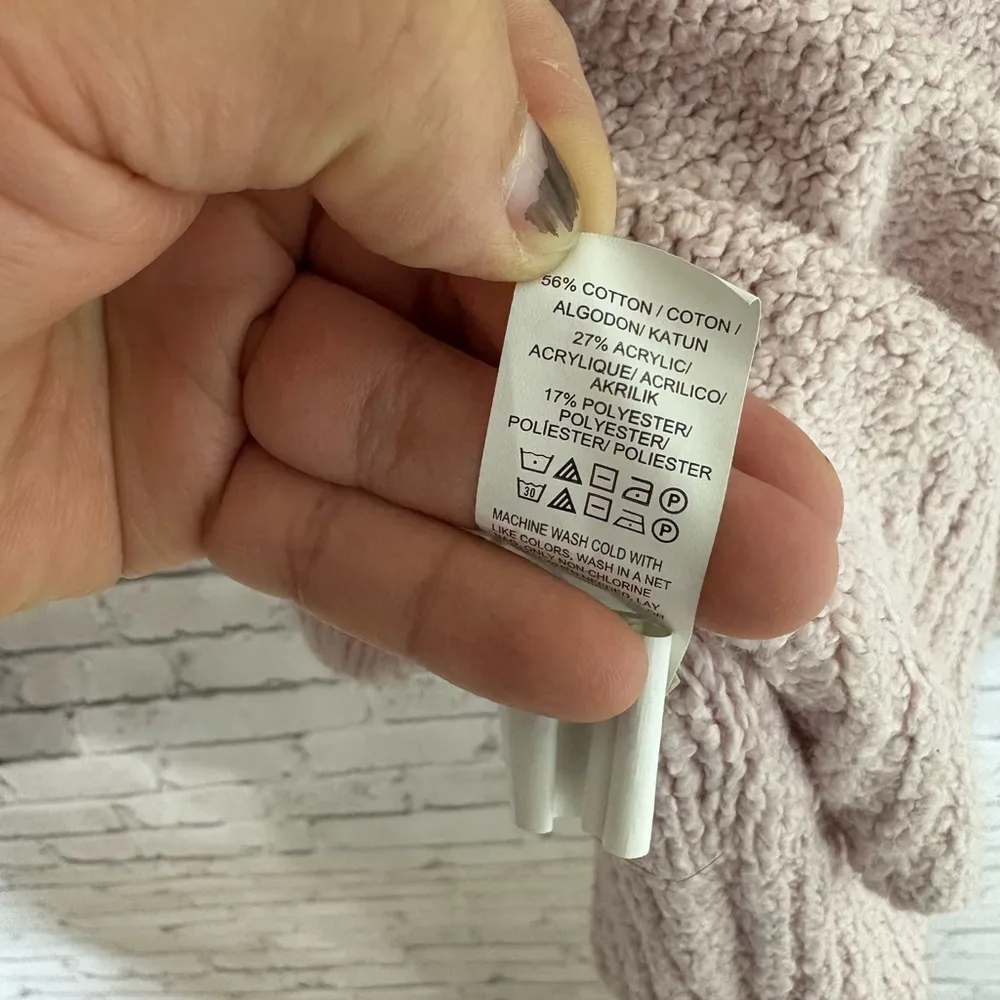 Lucky Brand Pale Pink Cotton Blend Crewneck Knit Sweater - Image 4