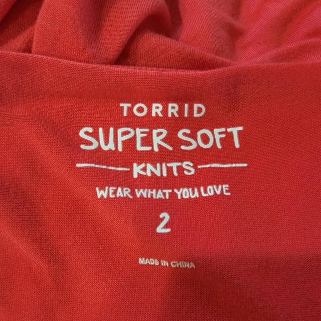 Torrid Super Soft Babydoll Top Lace Trim Button Front - Tea Berry 2 2x - Image 7