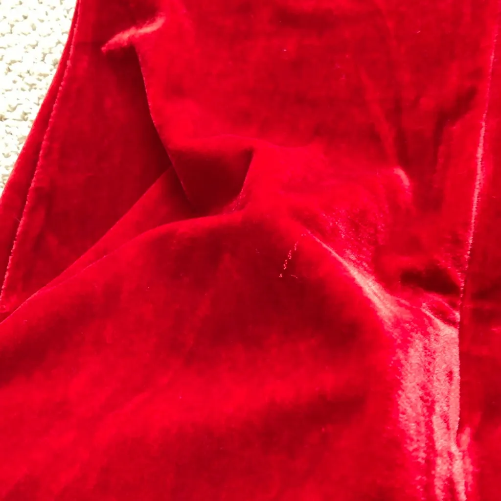 Lush Crushed Velvet Bright Red Christmas Holiday Dress Bodycon Medium Mini EUC - Image 14