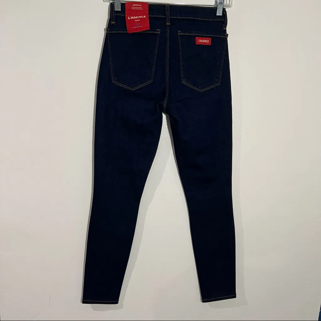 L'agence Zeppelin High Rise Skinny Jeans‎ In Rinse Wash Size 24 - Image 9