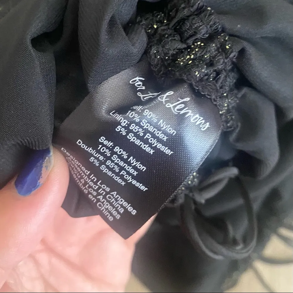 for love and lemons black gold lace sheer cutout ruched joanna dress - Image 4